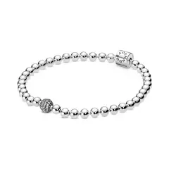 PANDORA - Brazalete cuentas y pavé Plata Esterlina