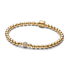 PANDORA - Brazalete Cuentas y Pavé Recubrimiento en Oro