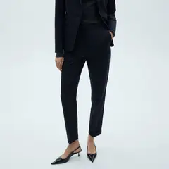 MANGO - Pantalón Recto Mujer Tiro medio