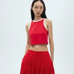 MANGO - Top esqueleto Mujer Tejido Sin mangas de Algodón