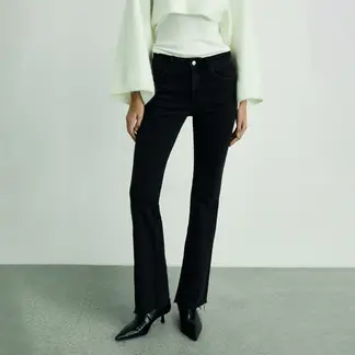 MANGO - Jean Flare Mujer Tiro medio