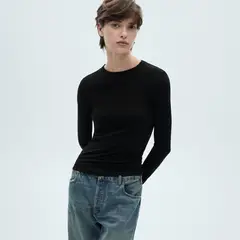 MANGO - Camiseta Mujer Manga larga