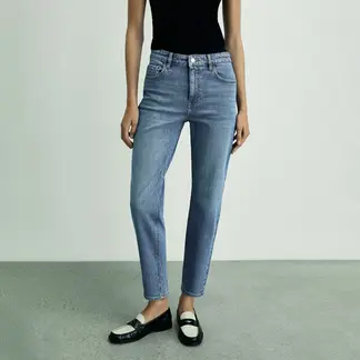 MANGO - Jean Mom Fit Mujer Tiro alto