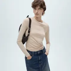 MANGO - Camiseta Mujer Manga larga