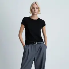 MANGO - Camiseta Mujer Manga corta de Algodón