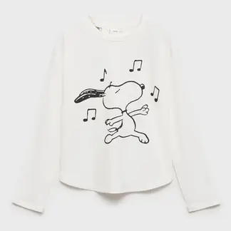 MANGO - Camiseta Niño Manga corta de Algodón Snoopy