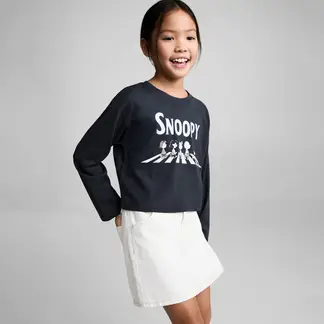 MANGO - Camiseta Niña Manga larga de Algodón Snoopy