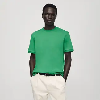 MANGO - Camiseta Hombre Manga corta de Algodón