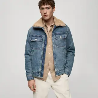 MANGO - Chaqueta de jean Hombre de Algodón