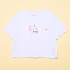 LEONISA - Camiseta para Niña con Estampado Print Manga corta de Algodón ELV