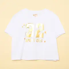 LEONISA - Camiseta para Niña con Estampado Print Manga corta de Algodón ELV