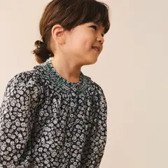 MANGO - Blusa Niña de Flores Manga larga Algodón KIDS