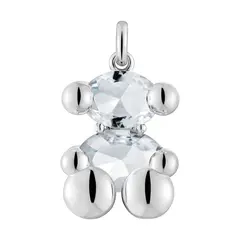 TOUS - Dije mediano motivo oso de plata y cuarzo cristal de roca Color Bear
