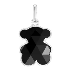 TOUS - Dije pequeño de plata y motivo oso en ónix Icon Color