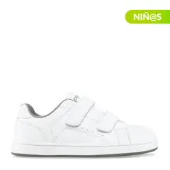 CROYDON - Tenis Blancos Escolares Unisex niño con Velcro