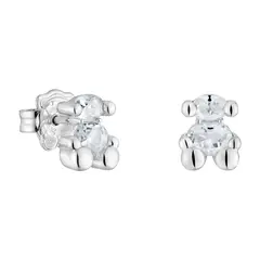 TOUS - Aretes motivo oso de plata y cuarzo cristal de roca 8 mm Color Bear