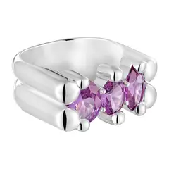 TOUS - Anillo mediano motivo oso de plata y zafiro lila creado en laboratorio Color Bear LGG