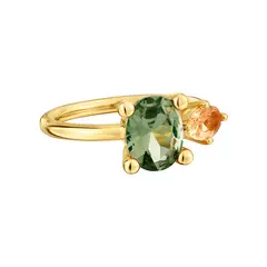 TOUS - Anillo mediano con baño de oro 18 kt sobre plata, espinela y citrino creados en laboratorio Color Lab