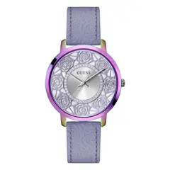 GUESS - Reloj Mujer DAHLIA. Reloj Cuero Púrpura GW0529L4