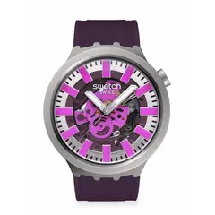 SWATCH - Reloj Unisex AUDACIOUS ACAI. Reloj Caucho Morado SB07S120