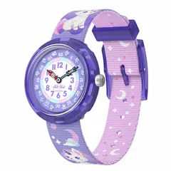 SWATCH - Reloj Flik Flak Niña COSMICAT. Reloj Plástico Morado ZFBNP233
