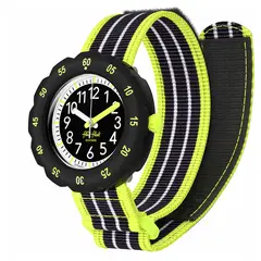 SWATCH - Reloj Flik Flak Niño LOOP IN NEON. Reloj Plástico Negro ZFPSP073