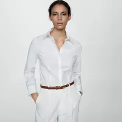 MANGO - Camisa Mujer Manga larga de Algodón