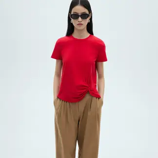 MANGO - Camiseta Mujer Manga corta de Algodón