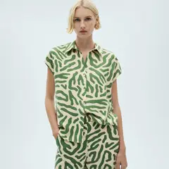 MANGO - Blusa Mujer con Estampado Manga corta