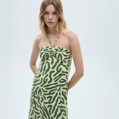 MANGO - Vestido Mujer Medio con Estampado