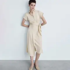 MANGO - Vestido Mujer Medio Anudada