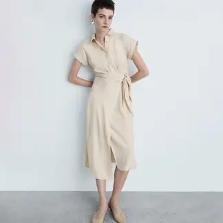 MANGO - Vestido Mujer Medio Anudada