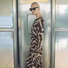 MANGO - Vestido Mujer Medio Animal print