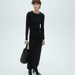 MANGO - Vestido Mujer Medio de Algodón