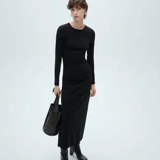MANGO - Vestido Mujer Medio de Algodón