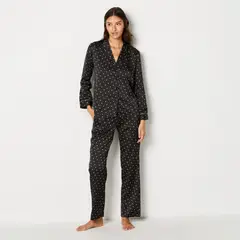 ETAM - Camisa de dormir Mujer Corto Manga larga con Puntos