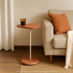 BERTOLINI - Mesa Auxiliar Moderna Semi-redonda 54 x 45 x 45 cm