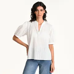 NEWPORT - Camisa Mujer Manga 3/4 de Algodón