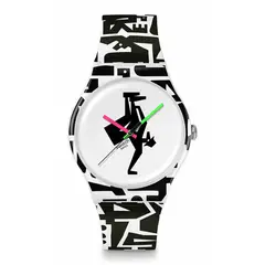 SWATCH - Reloj Unisex FREEZE TIME. Reloj Silicona Blanco SO29Z147