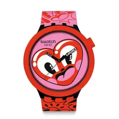 SWATCH - Reloj Unisex HATTIE'S HEART. Reloj Silicona Rojo SB05Z103