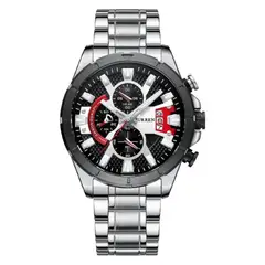 CURREN - Reloj Hombre KREd41901 . Reloj Análogo Acero Inoxidable Plateado