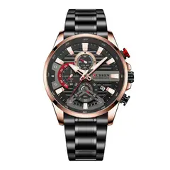 CURREN - Reloj Hombre KREd612001 . Reloj Análogo Acero Inoxidable Negro