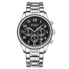 CURREN - Reloj Hombre KREe2002 . Reloj Análogo Acero Inoxidable Plateado