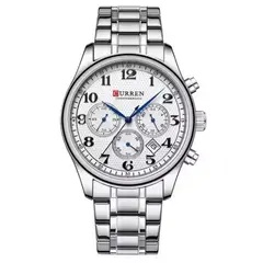 CURREN - Reloj Hombre KREe2001 . Reloj Análogo Acero Inoxidable Plateado