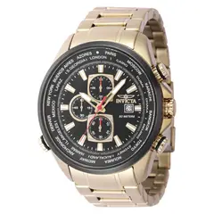 INVICTA - Reloj para Hombre Aviator . Reloj Análogo Acero inoxidable Dorado