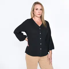 APOLOGY - Camisa Mujer Manga larga de Algodón
