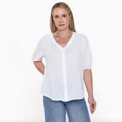 APOLOGY - Camisa Mujer Manga corta globo de Algodón
