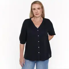 APOLOGY - Camisa Mujer Manga corta globo de Algodón