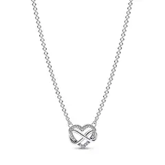 PANDORA - Collar Corazón Infinito Brillante Plata Esterlina