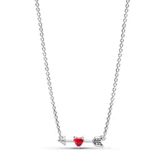 PANDORA - Collar Flecha y Corazón Cristal de Murano Plata Esterlina